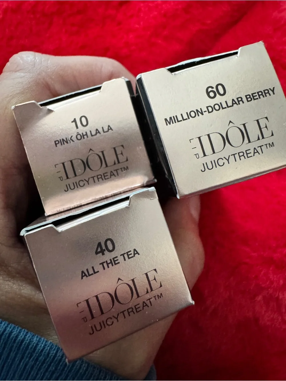 Lancôme 3 Lip Idole JuicyTreat Hydrating Lip Glosses + limited edition bag  NEW!